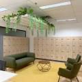Office - Income @ Raffles | Product Seen: [Lindsey 3–Seater Sofa, SkyForest Planter, Cornelius Lounger, Zola Coffee Table – Walnut & Dolt 4-tier Melamine Locker]